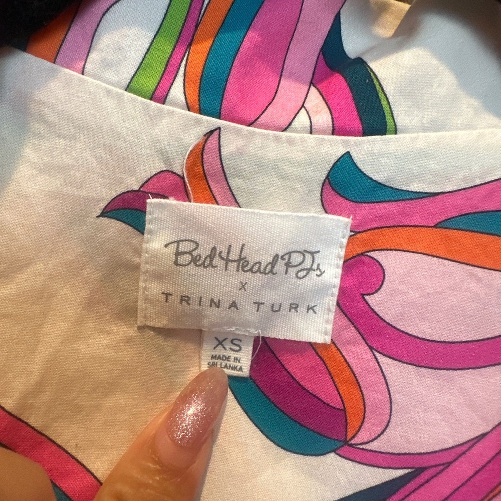 BEDHEAD X TRINA TURK SHORT SLEEVE CLASSIC CROPPED STRETCH JERSEY PJ SET - Picture 2 of 7